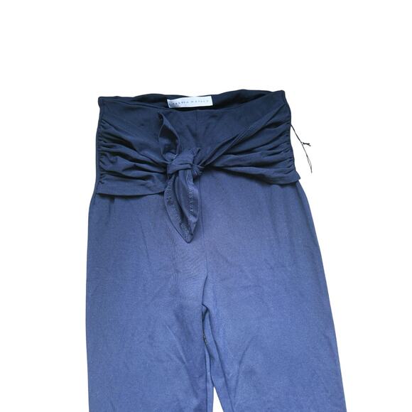 NWT Susana Monaco Tie Waist Leggings Pants 28" Navy Blue Small Athleisure Travel - Picture 6 of 7